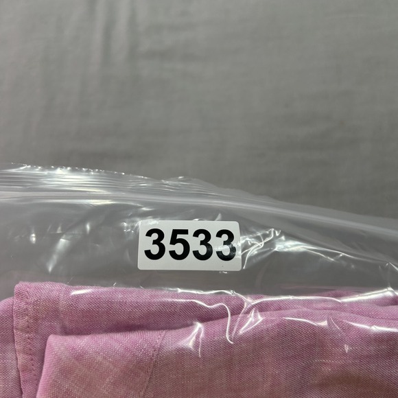 Patrick James Shirt Mens Large Pink Linen Button Up Classic Fit Casual - Picture 10 of 10
